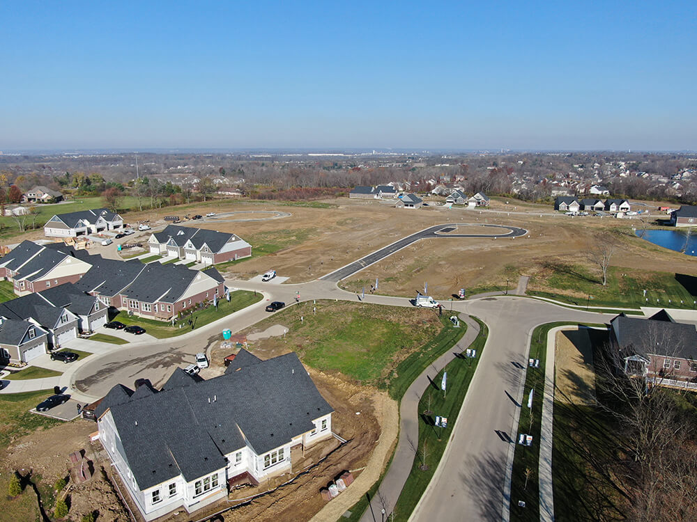 Fieldstone Farms Residential Development arial view located between Cincinnati and Dayton