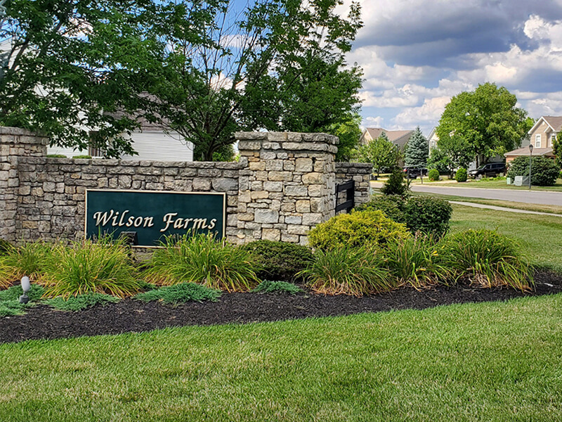 Wilson Farms Residential Development Sign located between Cincinnati and Dayton